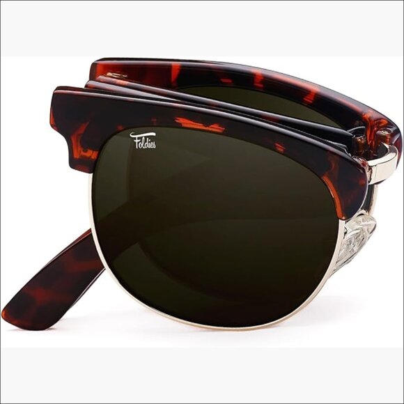 Polarized Folding Sunglasses with Leather Case, UV400 Protection main image 5
